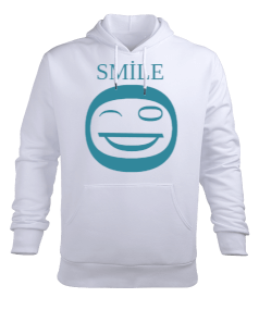 smile Erkek Kapüşonlu Hoodie Sweatshirt