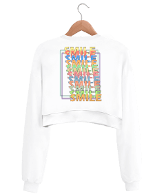 SMILE | neon Kadın Crop Sweatshirt