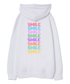 Smıle Oversize Unisex Kapüşonlu Sweatshirt