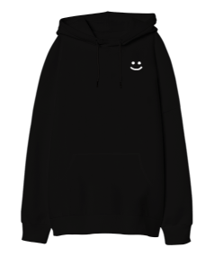 Smıle Oversize Unisex Kapüşonlu Sweatshirt