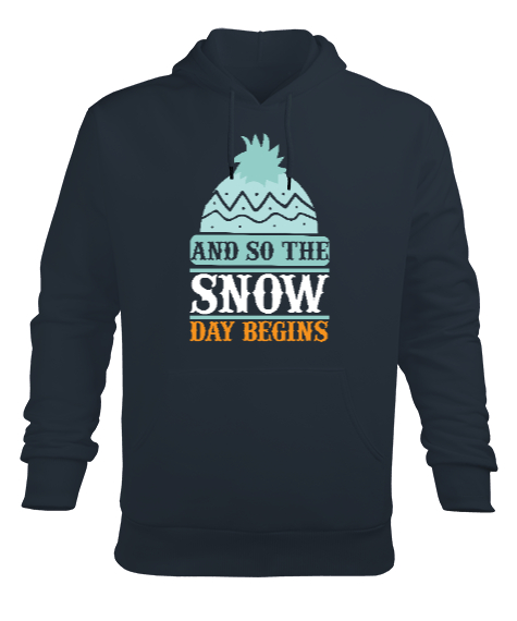 SNOW DAY Füme Erkek Kapüşonlu Hoodie Sweatshirt