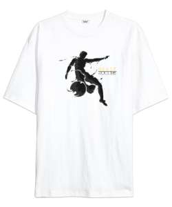 Soccer - Futbol - Canavar Golcü Beyaz Oversize Unisex Tişört