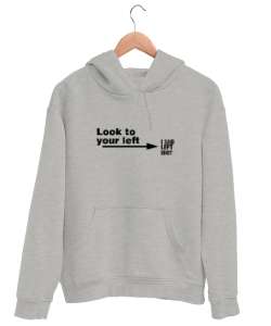 Soluna Bak - Look To Your Left Gri Unisex Kapşonlu Sweatshirt