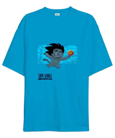 Tisho - Son Goku Turkuaz Oversize Unisex Tişört