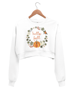 Sonbahar Kadın Crop Sweatshirt