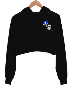 sonic bayan sweat Kadın Crop Hoodie Kapüşonlu Sweatshirt