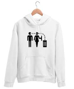 Söylediklerini Dinleme - Bla Bla - Komik Beyaz Unisex Kapşonlu Sweatshirt