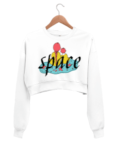 space top crop Kadın Crop Sweatshirt