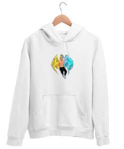 SpaceMan Collection Beyaz Unisex Kapşonlu Sweatshirt