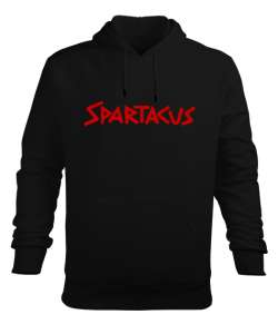 Spartacus Siyah Erkek Kapüşonlu Hoodie Sweatshirt