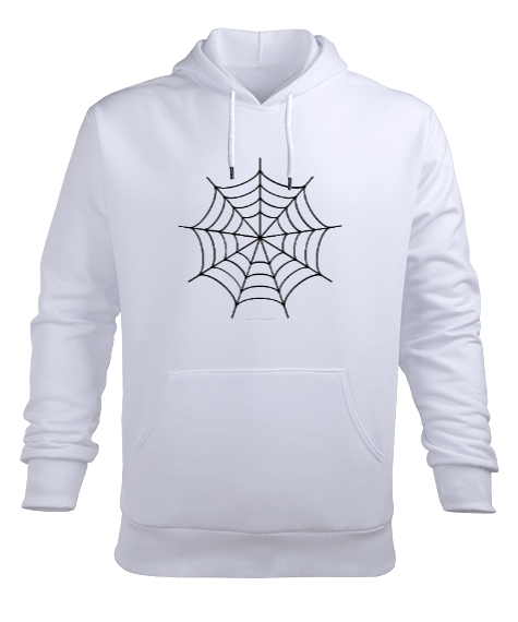 Spider Beyaz Erkek Kapüşonlu Hoodie Sweatshirt