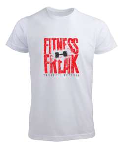 Spor Düşkünü - Fitness Freak Beyaz Erkek Tişört