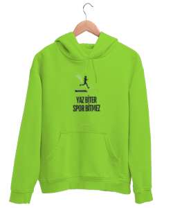 Spor Fıstık Yeşili Unisex Kapşonlu Sweatshirt