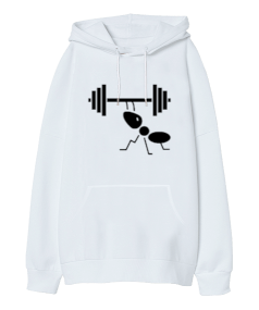 Sporcu Karınca, Fitness, Spor Oversize Unisex Kapüşonlu Sweatshirt