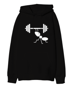 Sporcu Karınca, Fitness, Spor Oversize Unisex Kapüşonlu Sweatshirt