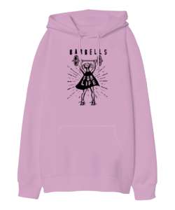 Sportmen - Sports Woman Pembe Oversize Unisex Kapüşonlu Sweatshirt