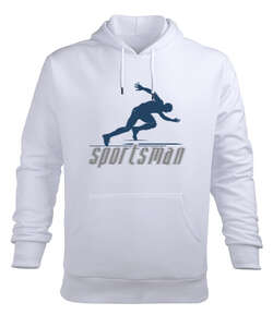 Sportsman Beyaz Erkek Kapüşonlu Hoodie Sweatshirt