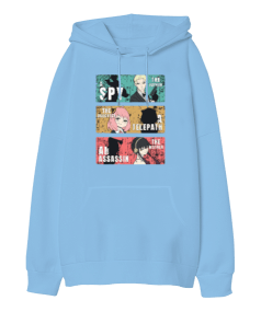 Spy x Family Anime Tasarım Baskılı Oversize Unisex Kapüşonlu Sweatshirt