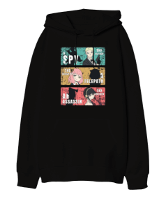 Spy x Family Anime Tasarım Baskılı Oversize Unisex Kapüşonlu Sweatshirt