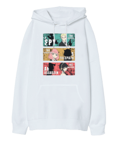 Spy x Family Anime Tasarım Baskılı Oversize Unisex Kapüşonlu Sweatshirt