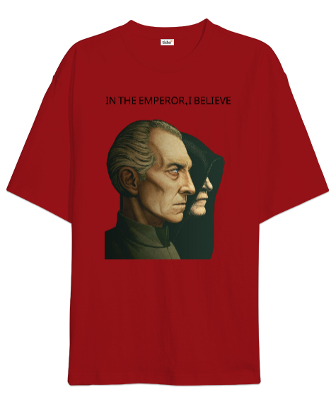 Tisho - star wars moff tarkin propaganda Kırmızı Oversize Unisex Tişört