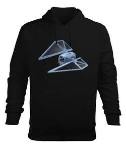 Star Wars Spaceship Siyah Erkek Kapüşonlu Hoodie Sweatshirt