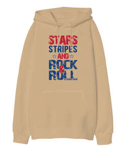 Stars And Rock Camel Oversize Unisex Kapüşonlu Sweatshirt