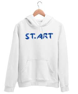 St.art New Girl Beyaz Unisex Kapşonlu Sweatshirt