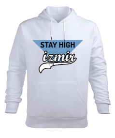 STAY HİGH İzmir logolu Erkek Kapüşonlu Hoodie Sweatshirt