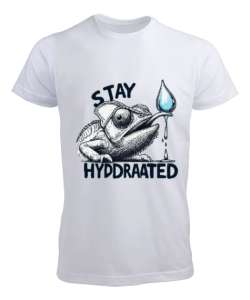 Stay Hyddraated Beyaz Erkek Tişört