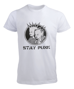 Stay Punk Rock Tasarım Baskılı Erkek Tişört