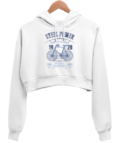 STEEL POWER Kadın Crop Hoodie Kapüşonlu Sweatshirt