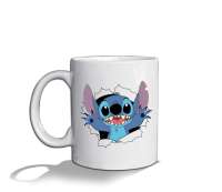 Stitch Disney Beyaz Beyaz Kupa Bardak - Thumbnail