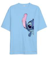 Stitch Disney Buz Mavisi Oversize Unisex Tişört - Thumbnail