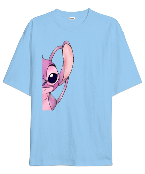 Tisho - Stitch Disney Buz Mavisi Oversize Unisex Tişört