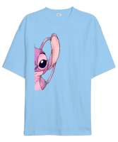 Stitch Disney Buz Mavisi Oversize Unisex Tişört - Thumbnail