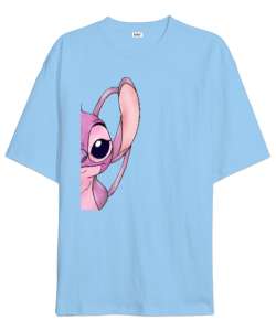 Stitch Disney Buz Mavisi Oversize Unisex Tişört