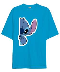 Stitch Disney Turkuaz Oversize Unisex Tişört