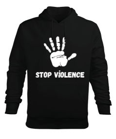 Stop Violence Erkek Kapüşonlu Hoodie Sweatshirt