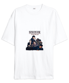 Stranger Things Baskılı Oversize Unisex Tişört