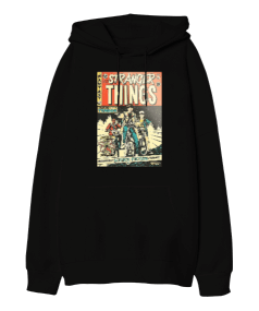 Stranger Things Tasarım Baskılı Oversize Unisex Kapüşonlu Sweatshirt