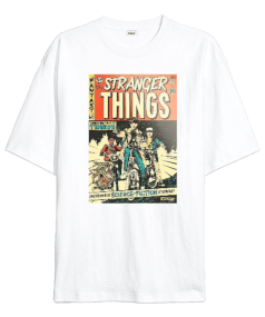 Stranger Things Tasarım Baskılı Oversize Unisex Tişört