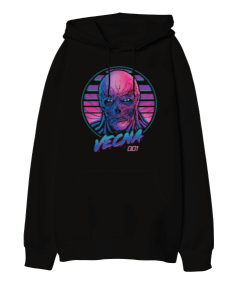 Stranger Things Vecna Siyah Oversize Unisex Kapüşonlu Sweatshirt