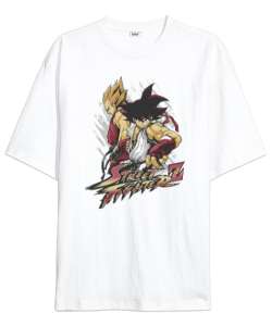 Street Fighter Z Beyaz Oversize Unisex Tişört