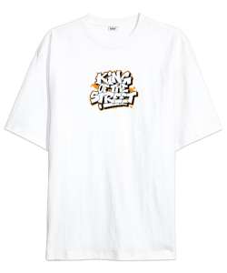 Street King - Sokakların Kralı Beyaz Oversize Unisex Tişört