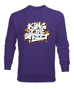 Street King - Sokakların Kralı Mor Erkek Sweatshirt