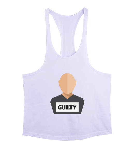 Suçlu Adam Hapishane Guilty Beyaz Erkek Tank Top Atlet