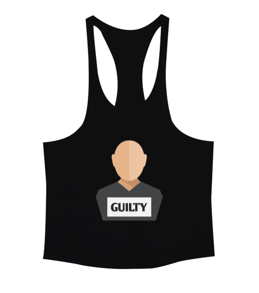 Suçlu Adam Hapishane Guilty Siyah Erkek Tank Top Atlet