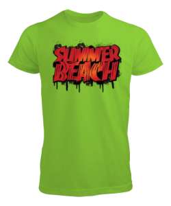 Summer beach Fıstık Yeşili Erkek Tişört