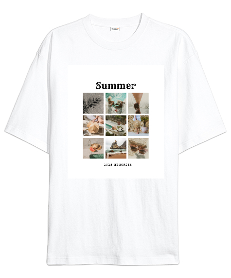 Tisho - SUMMER COLLECTİON Beyaz Oversize Unisex Tişört